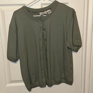 $1 MUST BUNDLE Vintage Paul Harris Design Sport green button down ss shirt sz s